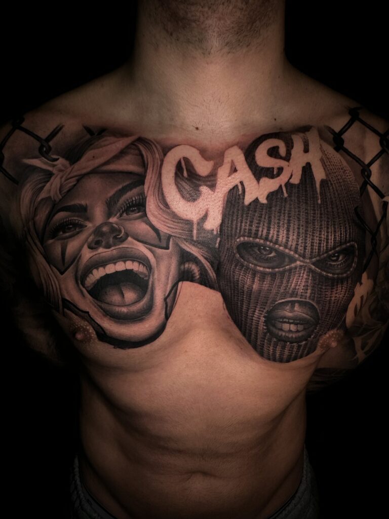 Realistisches Tattoo von Blackout Ink